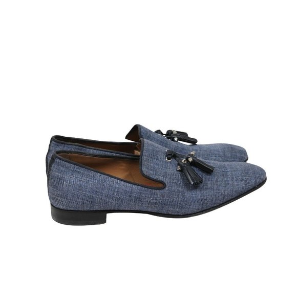 Christian Louboutin Men Rivalion Tassel Loafers 40.5 US7.5 Blue Denim Jean Slip main image 8